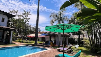 Outdoor pool, open 10:00 AM to 10:00 PM, sun loungers
