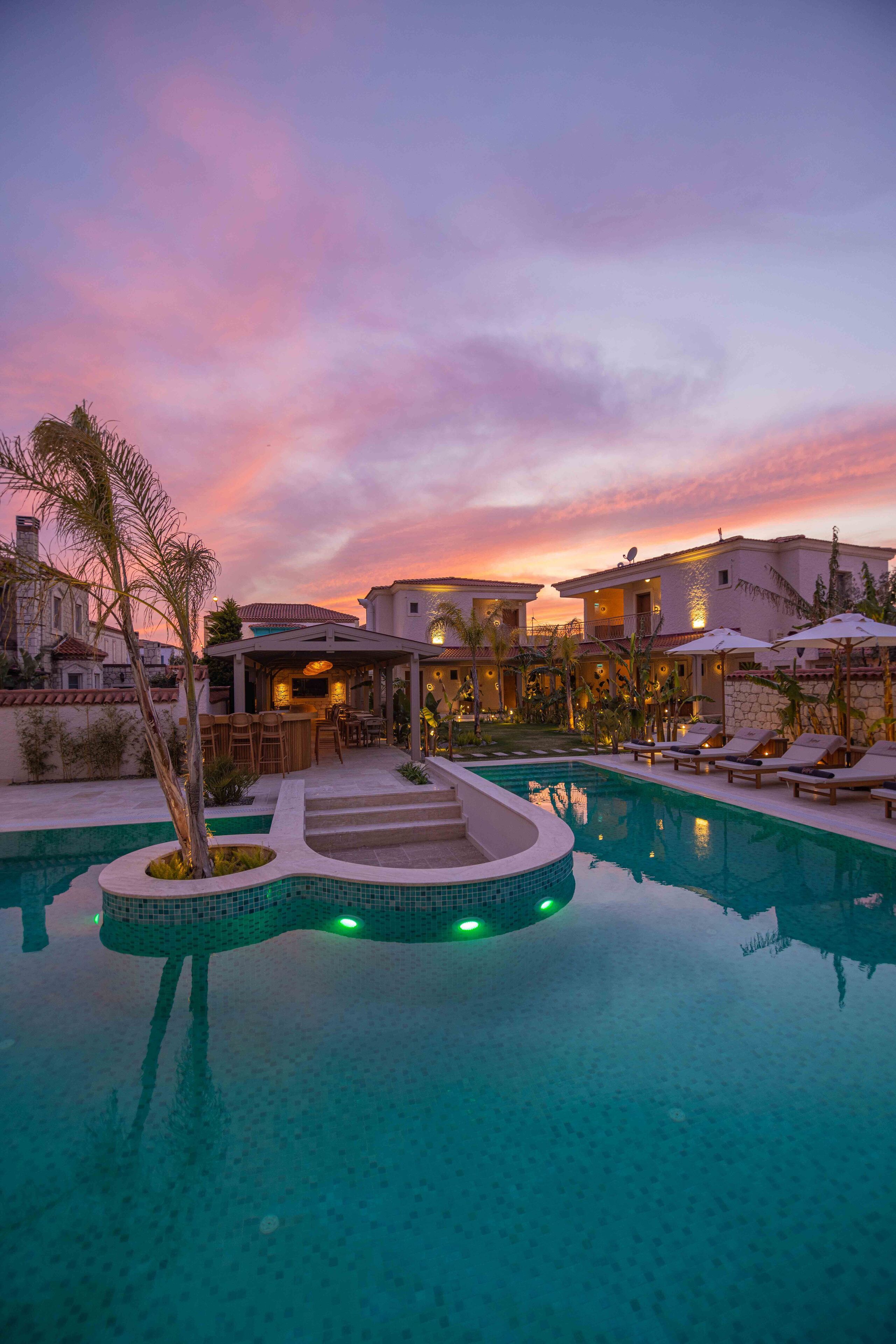 Fassade der Unterkunft – Abend/Nacht