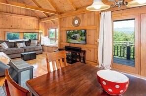 Smart TV, fireplace, video games, books