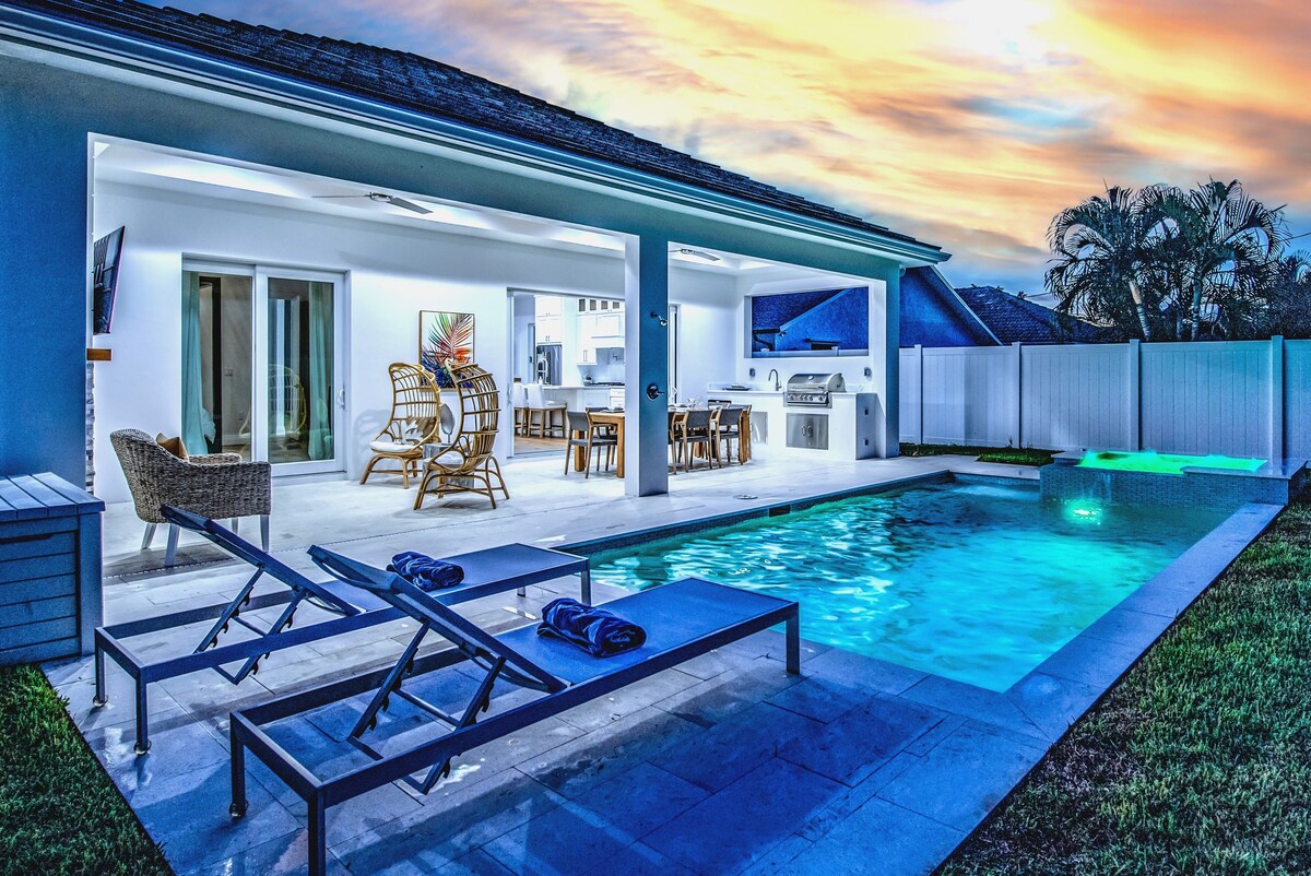 Coastal Modern 4-Bed Home with Pool & Outdoor Kitchen