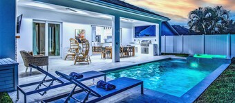 Coastal Modern 4-Bed Home with Pool & Outdoor Kitchen