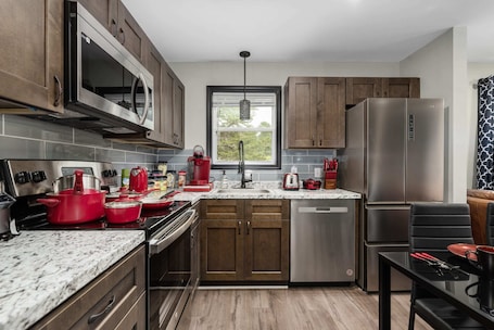 Fridge, microwave, oven, stovetop. "Little Mountain Cottage" Near EPIC Mountain Creek Park w/ Biking & Lake Norman
