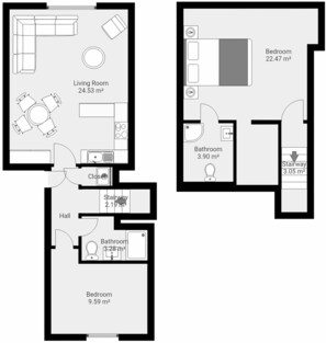 Floor plan - York Luxury Apt, Bishopthorpe Rd, Sleeps 12 (York)