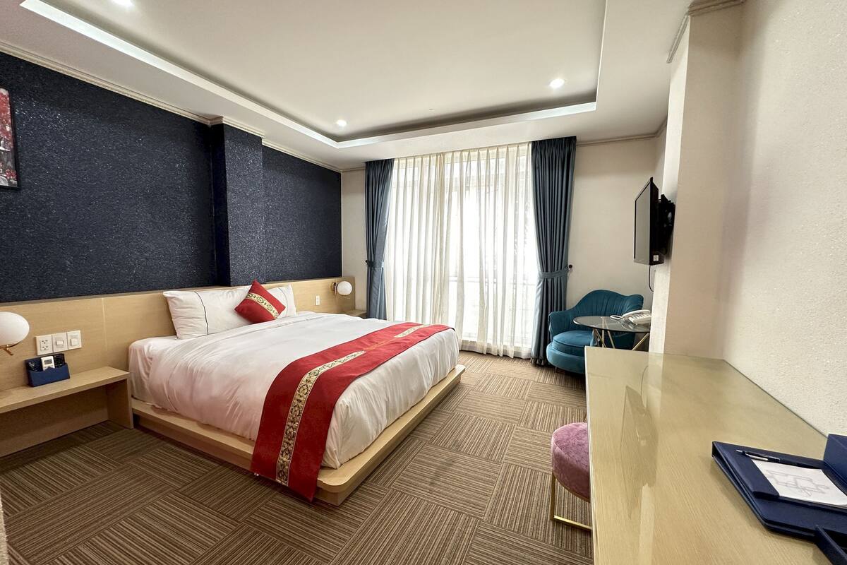 ห้องสแตนดาร์ดดับเบิล | โต๊ะทำงาน, พื้นที่ทำงานแบบใช้แล็ปท็อป, Wi-Fi ฟรี, ผ้าปูที่นอน