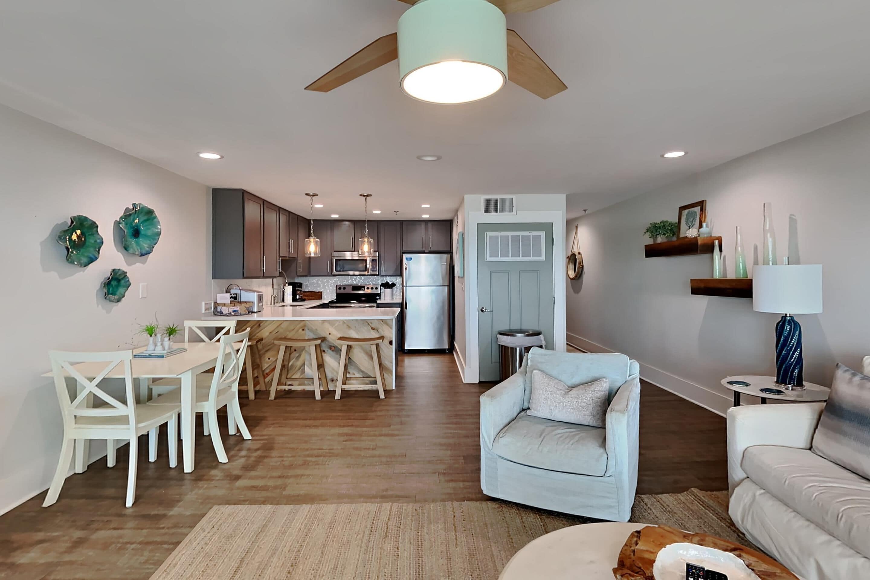 Condo, Multiple Beds, Balcony, Ocean View (#205) | Living area | 40-inch flat-screen TV with digital channels, TV
