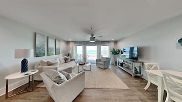 Condo, Multiple Beds, Balcony, Ocean View (#205) | Living area | 40-inch flat-screen TV with digital channels, TV