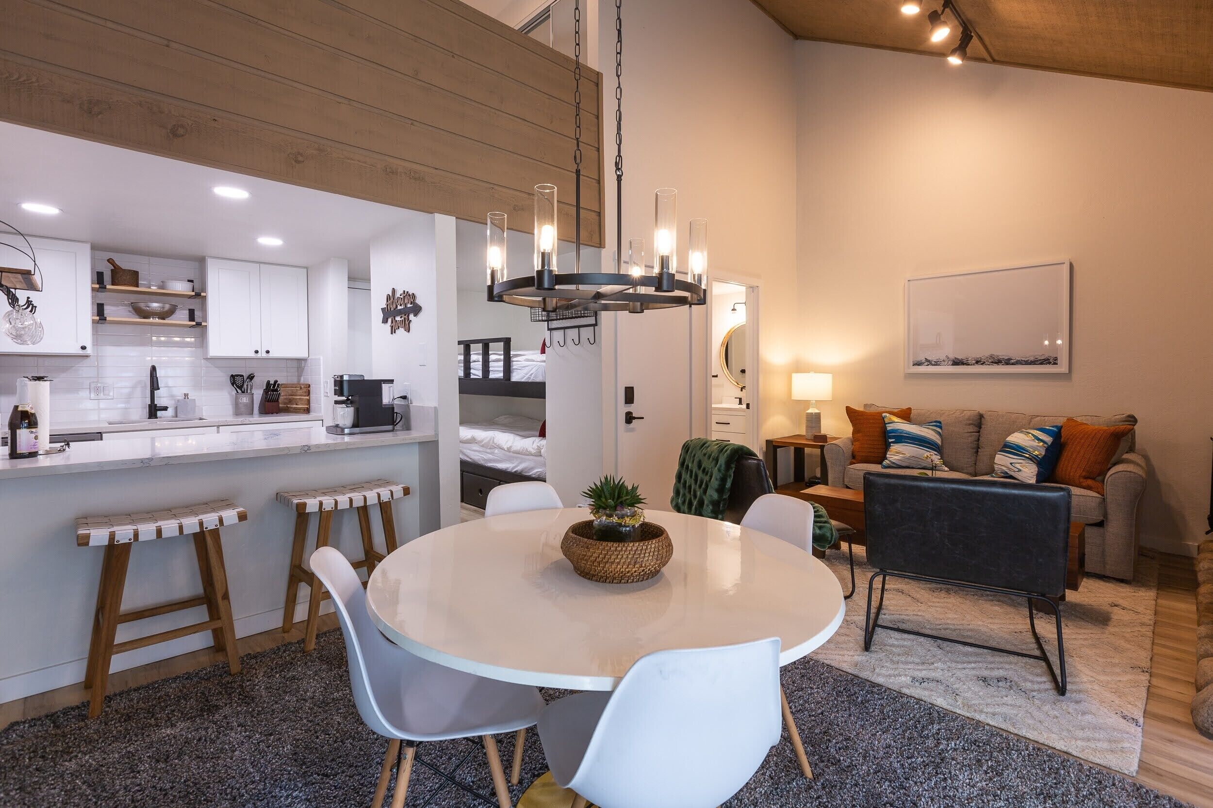 Newly Renovated Studio Loft, Top Floor, 3 Beds + 2 Full Baths, Center of Town