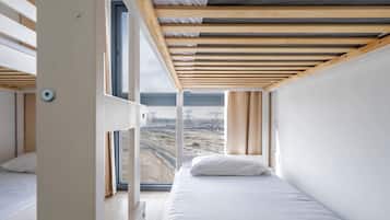 3 bedrooms, desk, blackout curtains, bed sheets