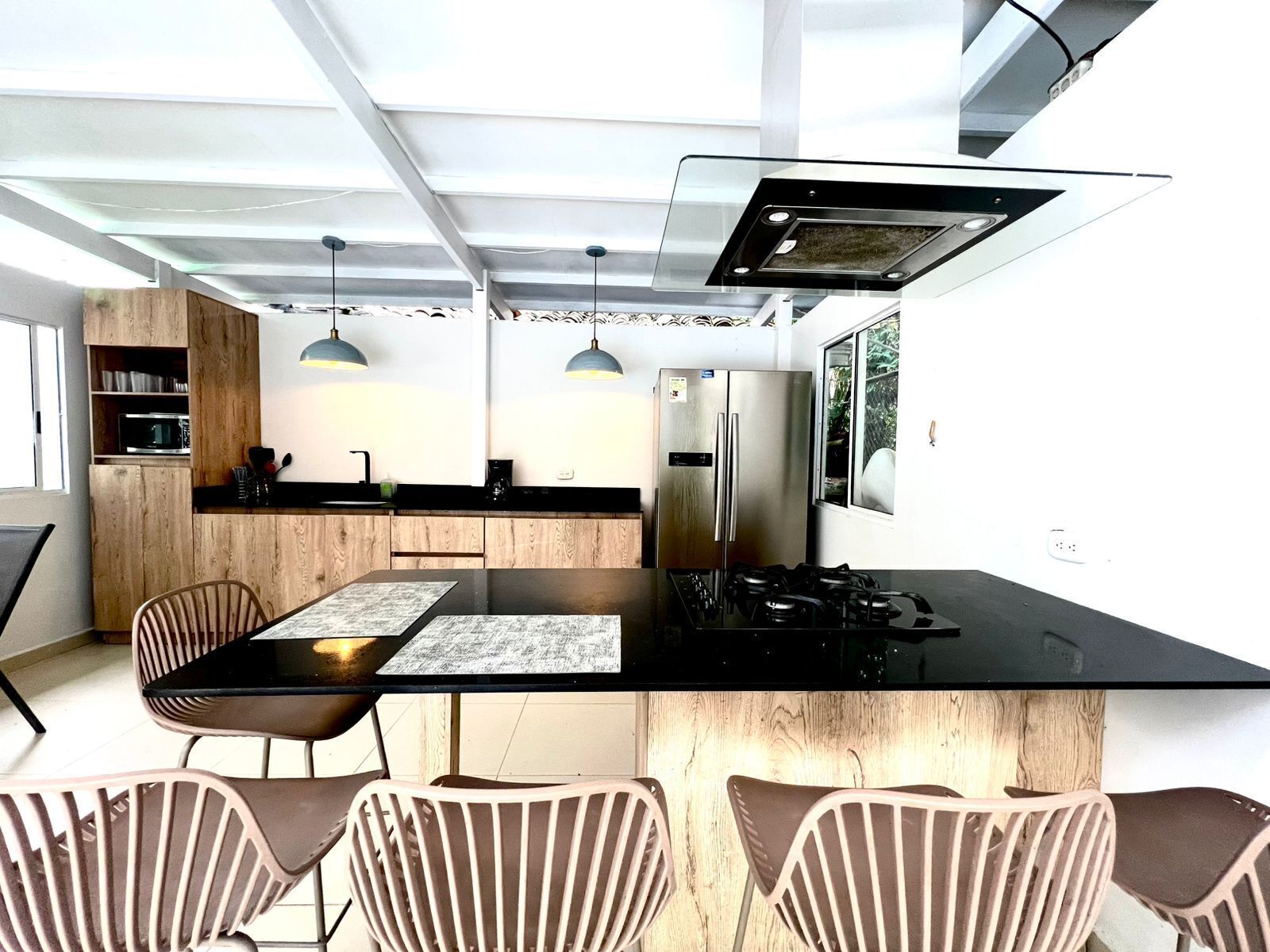 Villa | Private kitchen | Full-size fridge, microwave, coffee/tea maker, blender