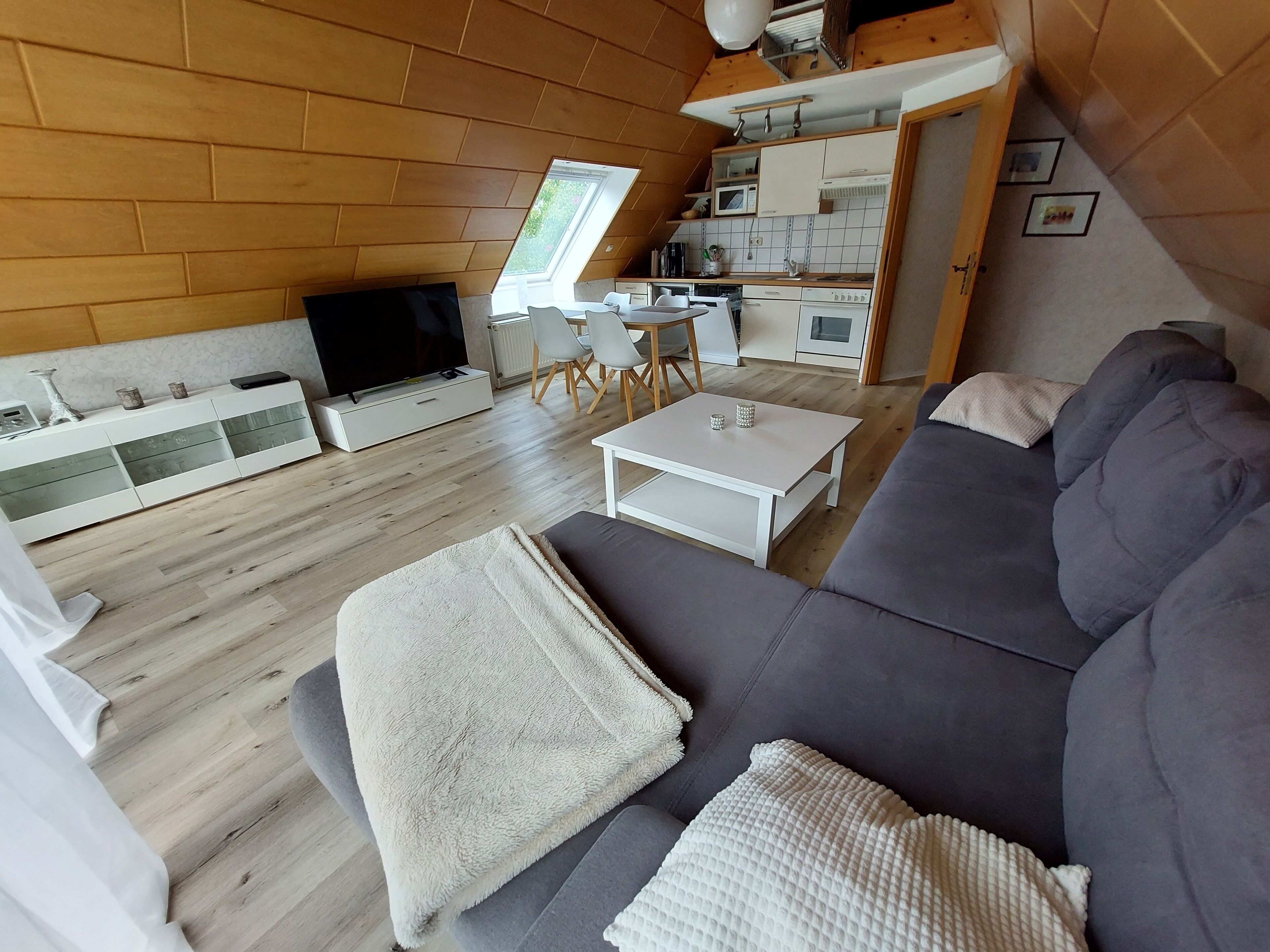 Smart TV, DVD player, books, stereo