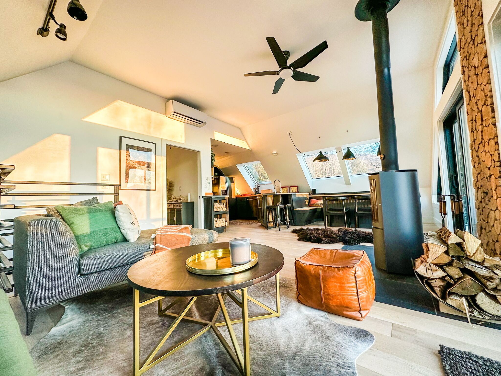 Modern barn perched on 24 acres w/ stunning views of mountains & ski resort