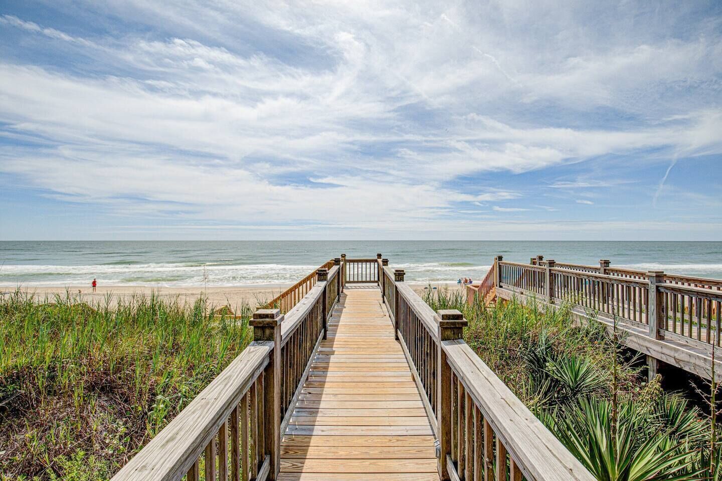 On the beach, sun-loungers