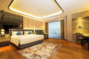 Junior-Suite | Minibar, Bügeleisen/Bügelbrett, kostenloses WLAN, Bettwäsche