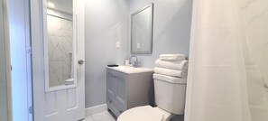Shower, hair dryer, towels, soap - Beautiful University Pines Studio in Sarasota (Sarasota)