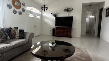 Flat-screen TV, DVD player