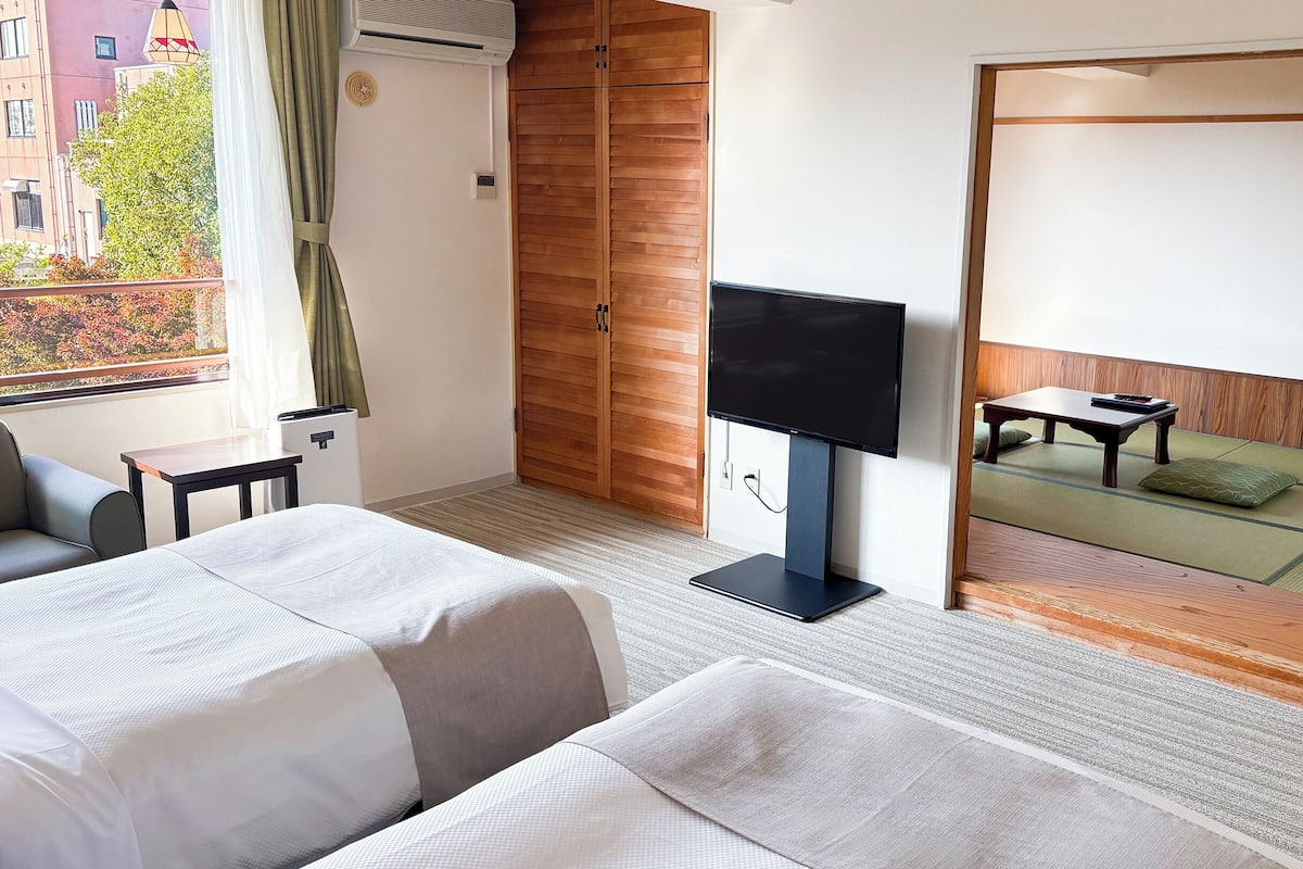 Economy Japanese-Western-Style-Room with 6 Tatami mats - Shared Bathroom - Non-Smoking | Roupa de cama