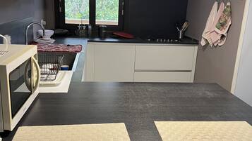 Kühlschrank, Mikrowelle, Ofen, Herdplatte