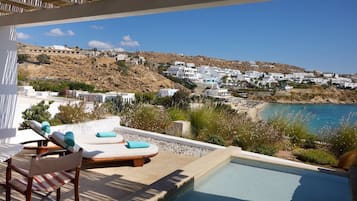 Suite panoramica, idromassaggio, vista mare | Terrazza/patio