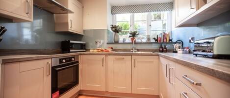 Fridge, microwave, dishwasher, toaster