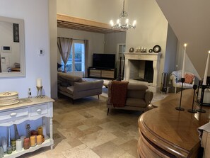 Fireplace - Contemporary Bastide 150 m2 with swimming pool and Spa. Large terraces. (Le Tignet)