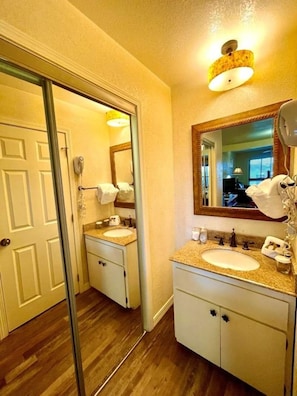 Hair dryer, towels