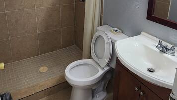 Basic Double Room | Bathroom | Towels, soap, shampoo, toilet paper