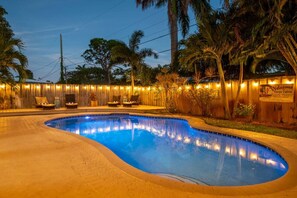 Piscine extérieure, piscine chauffée