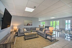 Smart TV, video games, table football, ping pong