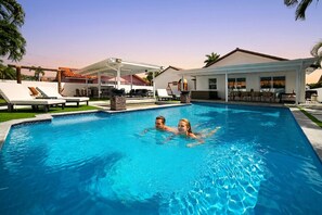Outdoor pool, a heated pool