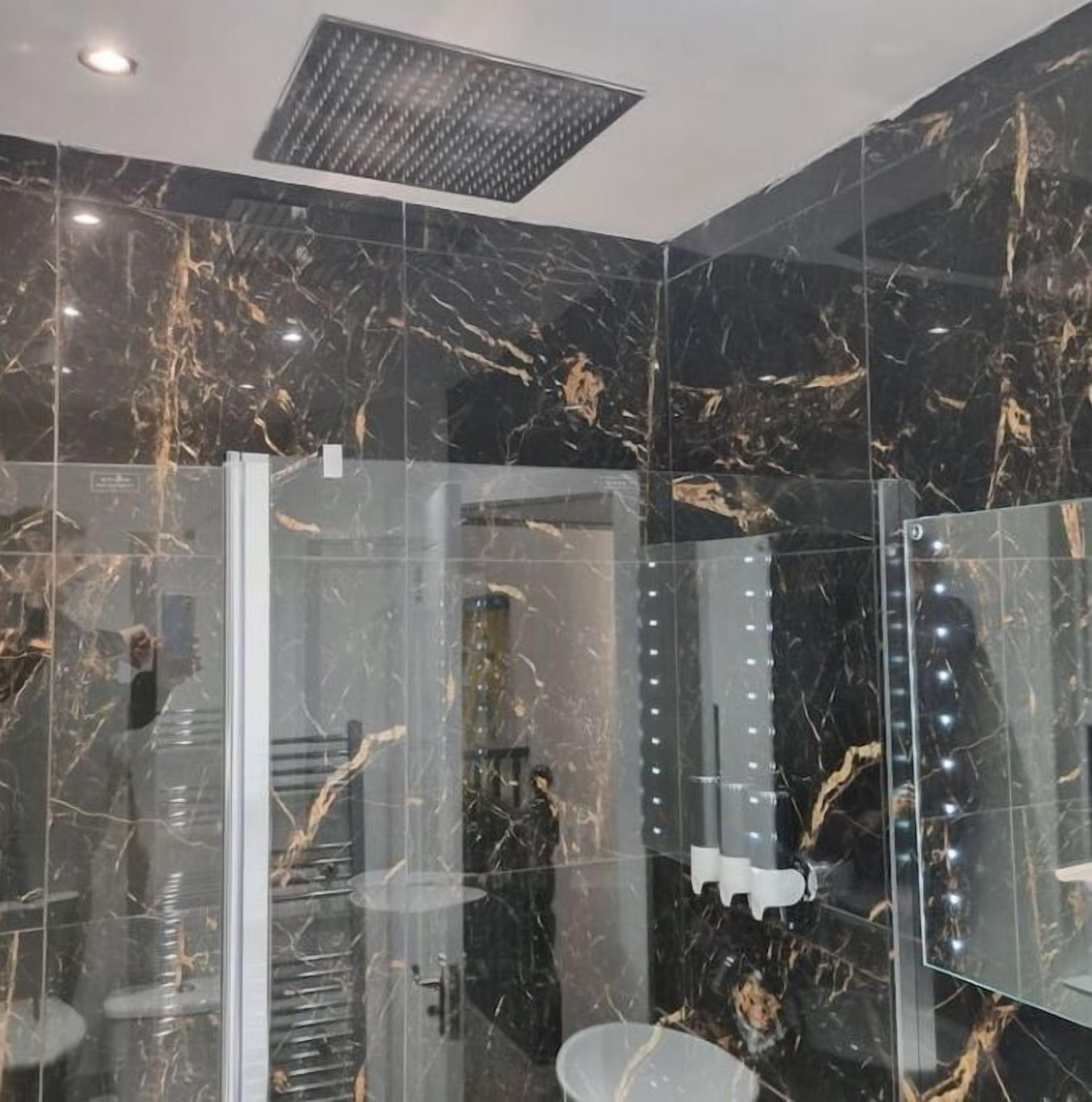 Towels, soap, shampoo