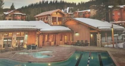 Surrounded by pine trees and mountains