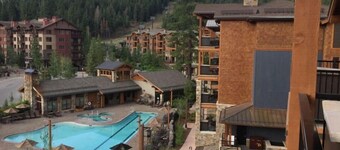 Surrounded by pine trees and mountains