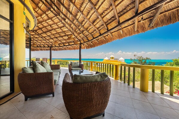 Terrace/patio - Secluded 6 BR w/ Ocean + Jungle Views. (Isla Mujeres)