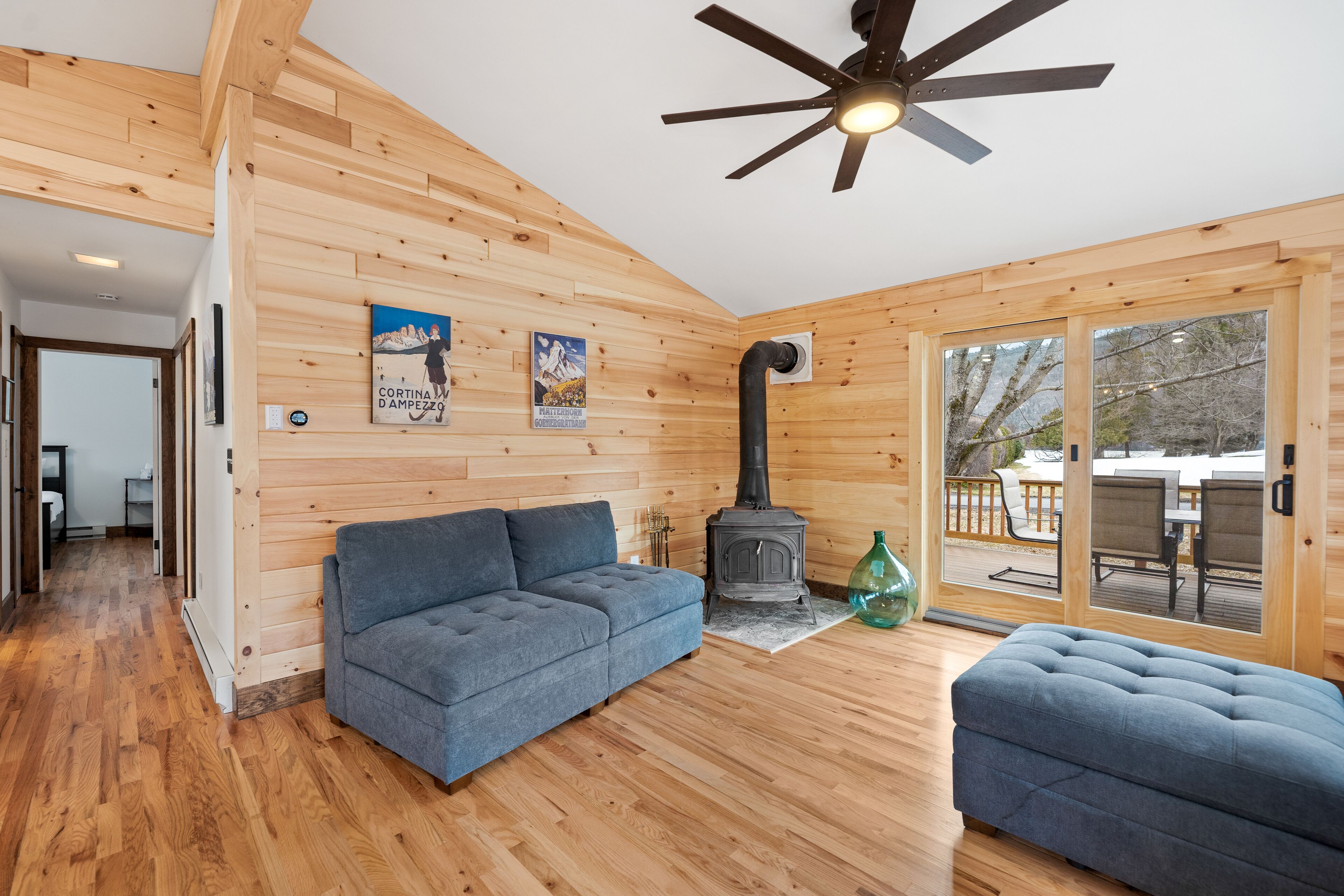 Lake-view home with large deck, grill, lawn, & mtn views - dog-friendly