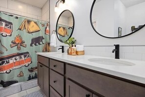 Eco-friendly toiletries, hair dryer, towels