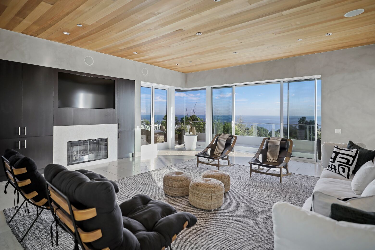 Luxury House, Multiple Beds, Private Pool, Ocean View (Winding Way) | Living area | 50-inch flat-screen TV with digital channels, TV, fireplace