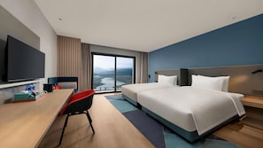 Standardzimmer, 2 Einzelbetten, Balkon, Seeblick | Schallisolierte Zimmer, Bettwäsche