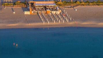 Sun-loungers, beach towels