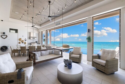 Luxe Beachfront Mansion | Private Pool, Theater + Game Room