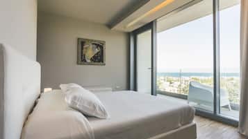 Superior Double Room, Balcony, Sea View | Egyptian cotton sheets, premium bedding, down comforters