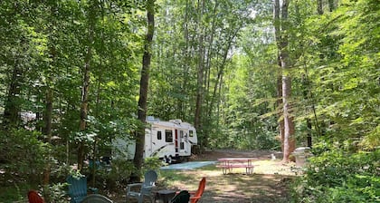 Delightful RV Rental Surrounded by Woods