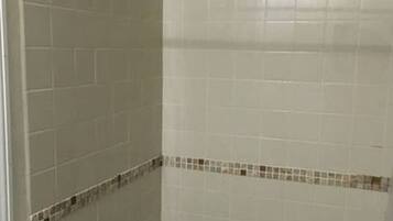 Hair dryer, towels, soap