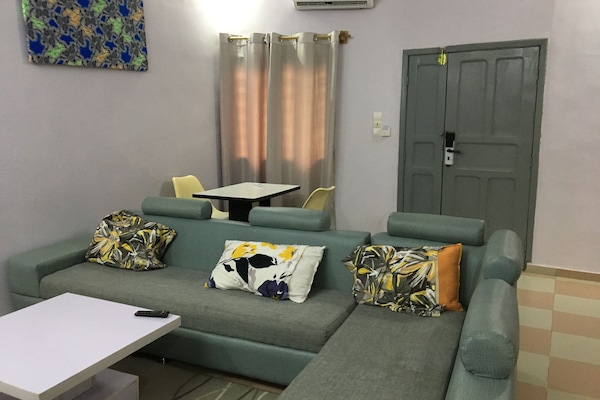 Family Apartment | Living area | 42-inch LED TV with satellite channels, TV, offices