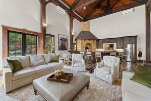 TV, fireplace, offices - Mountainside Manor l Custom pool & movie theater! (Cleveland)