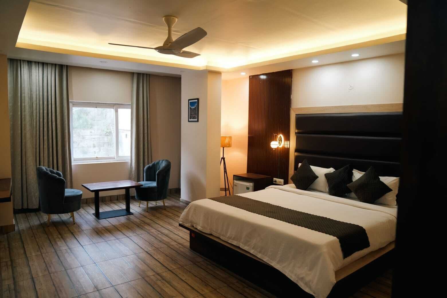 Select Comfort beds, individually furnished, blackout curtains