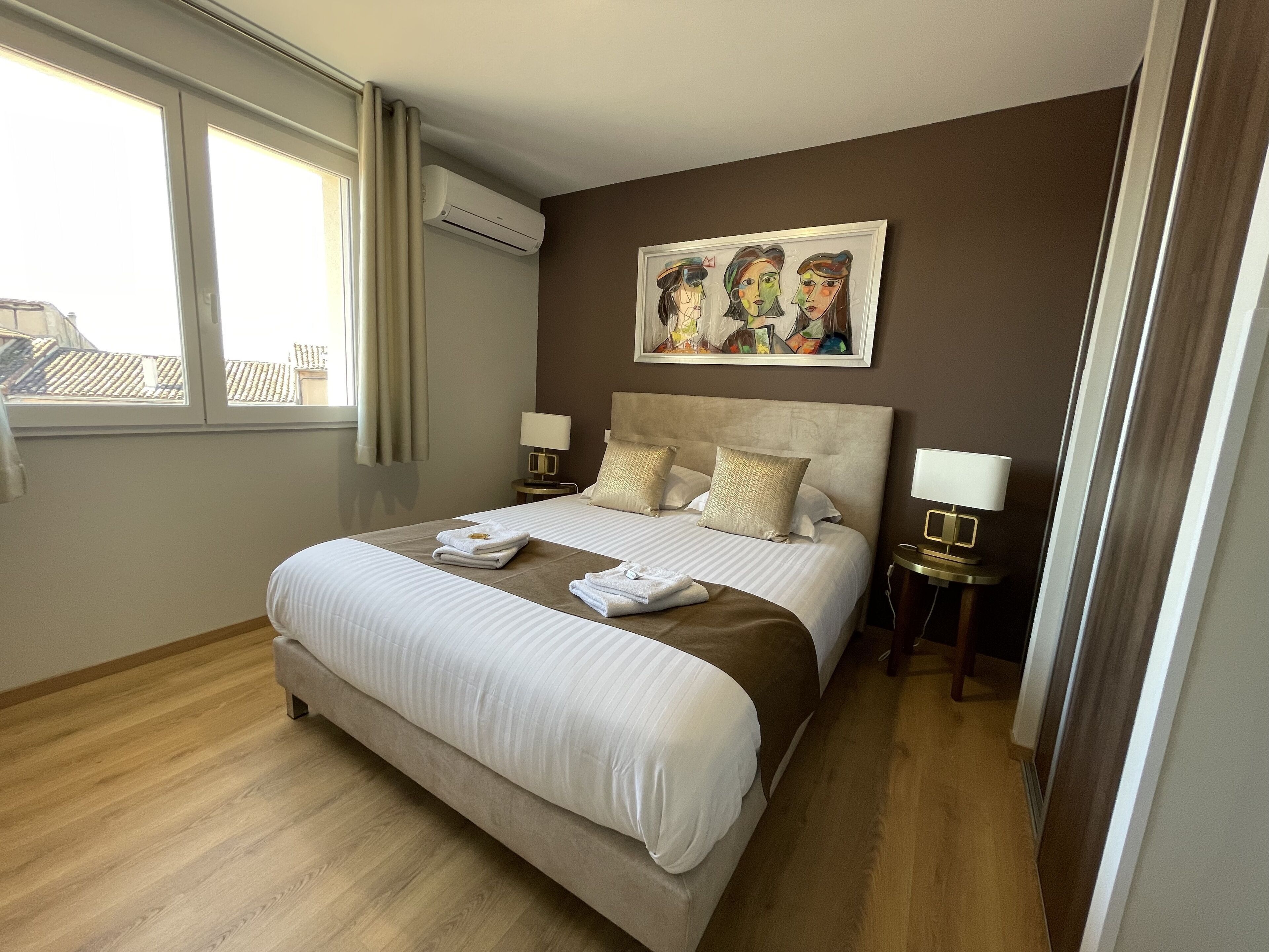1 bedroom, premium bedding, memory-foam beds, individually decorated