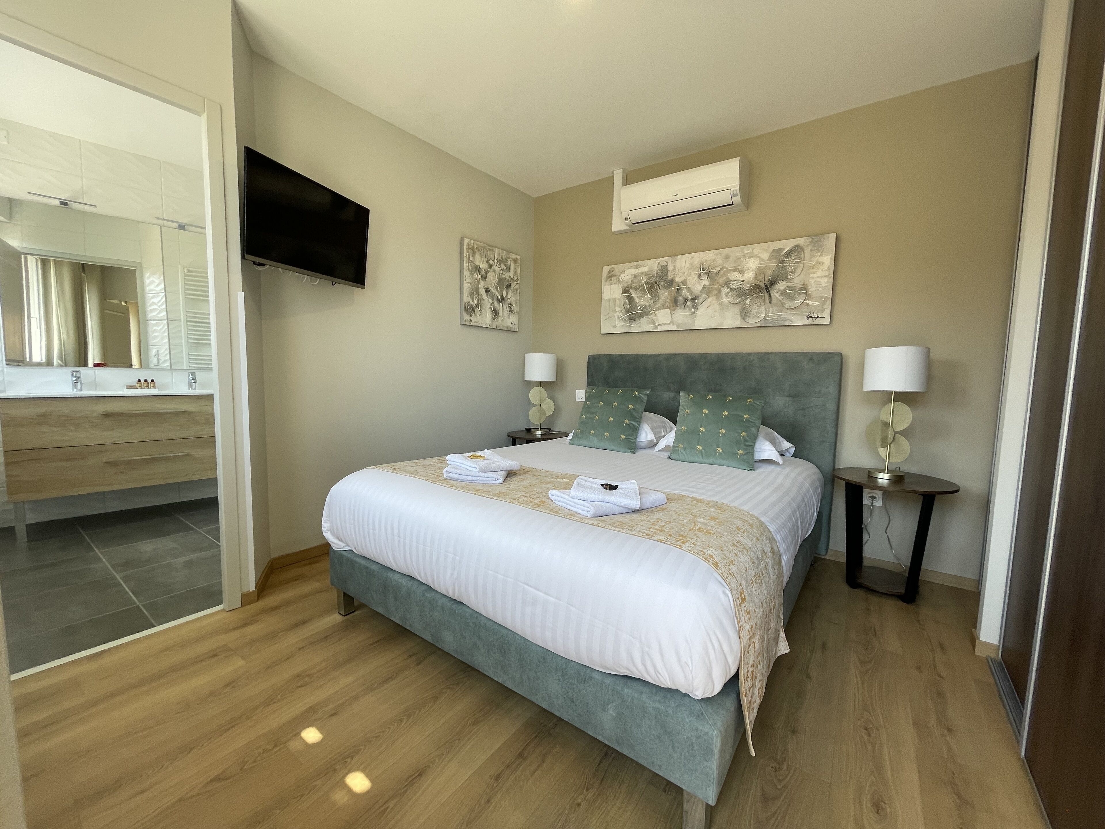 1 bedroom, premium bedding, memory-foam beds, individually decorated