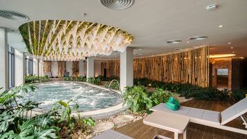 Indoor pool, outdoor pool, open 7:00 AM to 9:00 PM, pool umbrellas