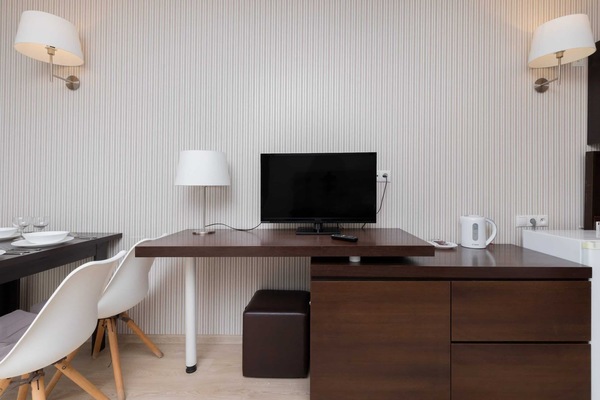 A desk and workspace area in the bedroom, blending functionality with modern design.
