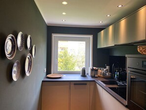 Fridge, oven, stovetop, dishwasher